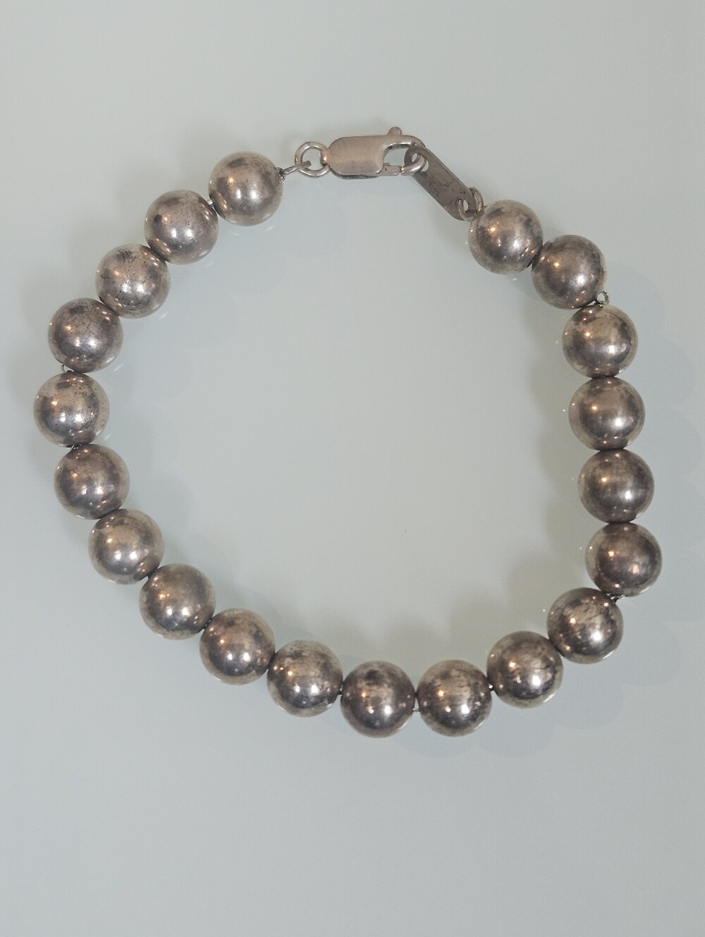 Sterling Silver Beaded 7mm Ball Chain 925 Bracelet 7.25" 12.5 Grams